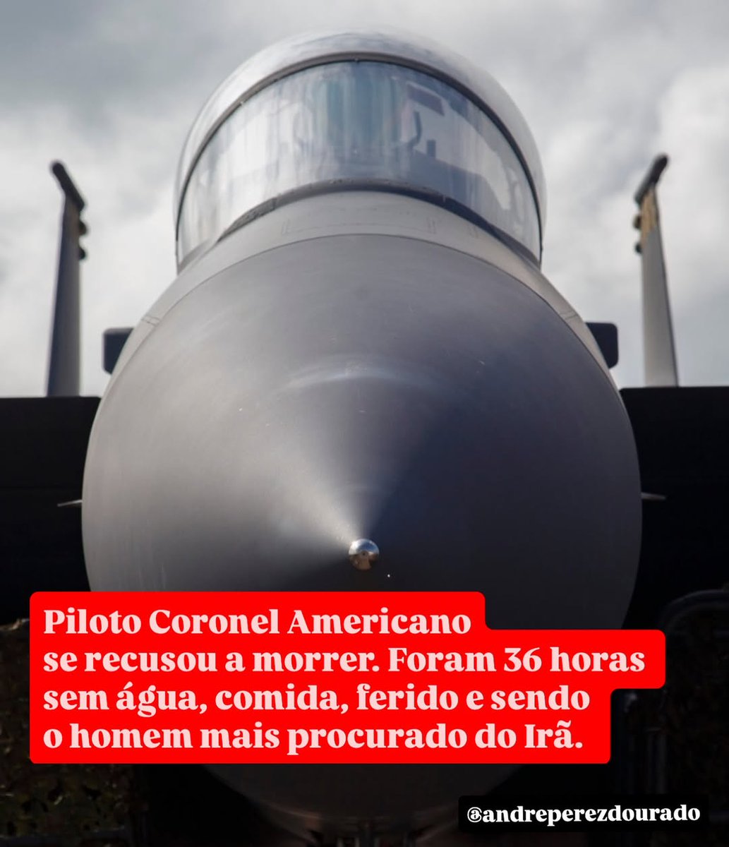 MachadoDarlon's tweet photo. 🪖🇺🇸/ O que separa o homem comum da lenda não é a ausência de problemas, mas o track record sob pressão extrema. Neste final de semana, o mundo parou para assistir ao resgate cinematográfico de um Coronel dos EUA no sudoeste do Irã. Após ter seu F-15 abatido, ele não apenas sobreviveu à queda, mas deu uma aula real de sobrevivência e mentalidade de elite. 36 HORAS sem comer ou beber uma gota de água. FERIDO devido à ejeção violenta e à queda em terreno montanhoso. CAÇADO por patrulhas da Guarda Revolucionária que estavam a poucos quilômetros de sua posição. Enquanto o Irã usava toda a sua tecnologia para capturá-lo como um troféu de guerra, o Coronel aplicava o treinamento de evasão e resistência. Ele se manteve invisível, em solo inimigo, até que as forças especiais americanas pudessem extraí-lo sob fogo cruzado. A lição é clara: No campo de batalha ou no mundo dos negócios, o seu resultado depende da sua capacidade de suportar o desconforto quando todos esperam que você desista. O Coronel está de volta. O deserto não o venceu. A fome não o parou. O inimigo não o encontrou. Isso é resiliência. O Coronel que o Irã não conseguiu parar. O que você faria se tivesse o mundo inteiro caçando você e apenas a sua mente como arma? Comenta aqui embaixo. 👇 

➡️ @andreperezdourado 
#war #usa #iran