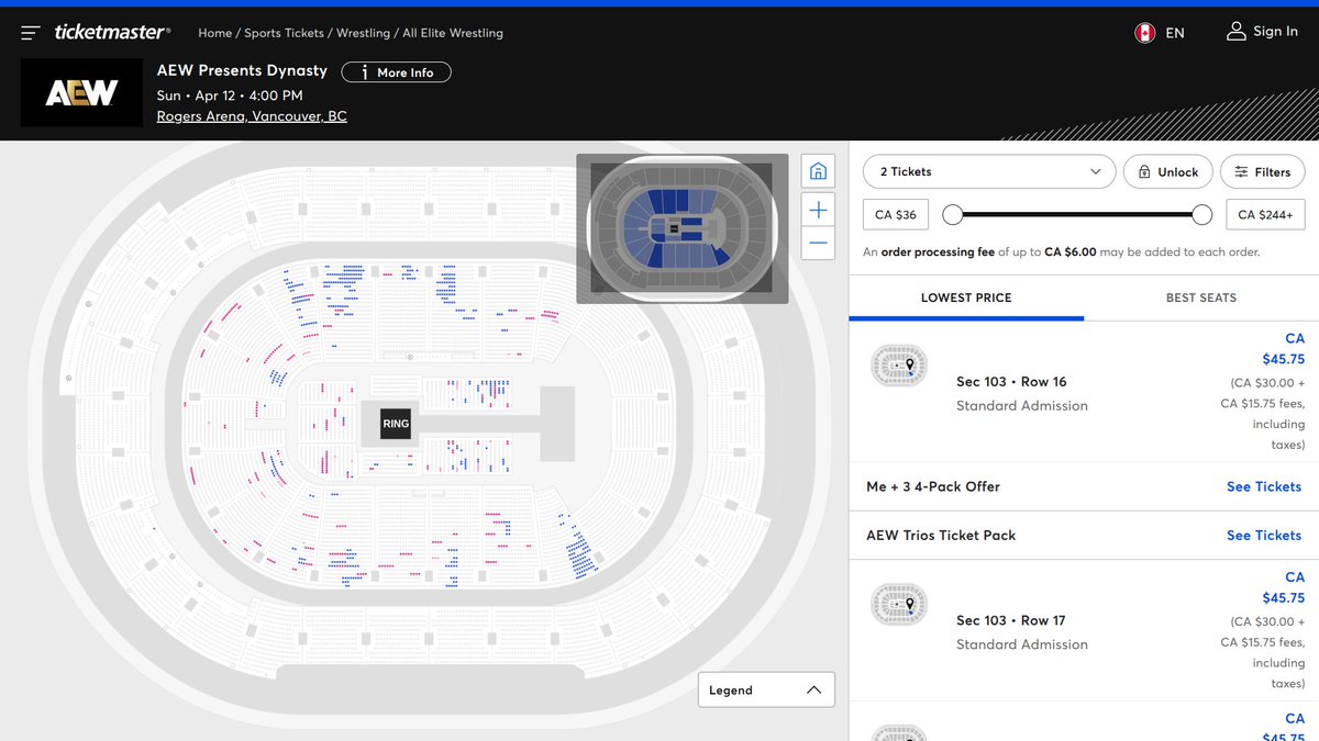 AEW Ticket Map Updates tweet media