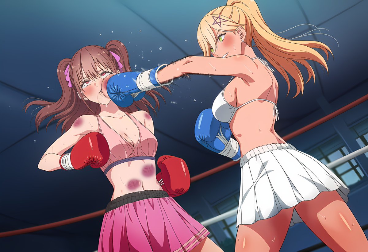 boxingenerated's tweet photo. Aria challenged Mikari to a boxing match, and she kept punching Misaki https://t.co/ZgeHI0HkhE