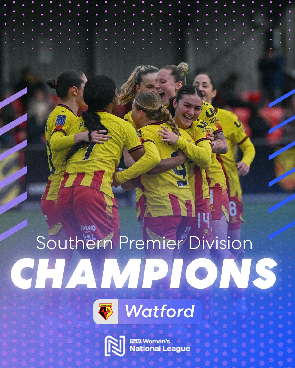 FAWNL's tweet photo. 👑 VICTORS 👑

@WatfordFCWomen beat @GwaliaUnited 3-1 to take the Southern Premier Division crown 🙏

 #FAWNL https://t.co/WVkZqPKfeS