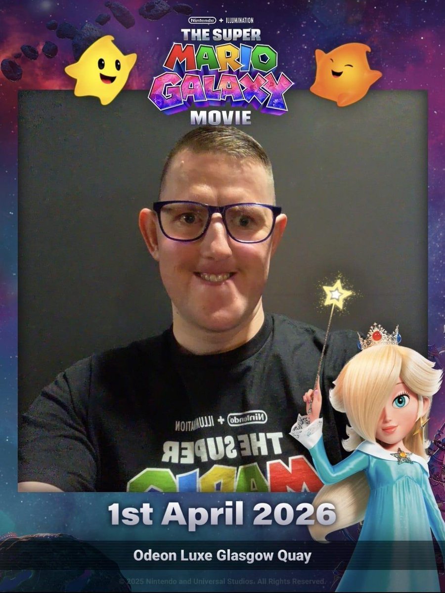 CraigTCFC3's tweet image. Me And Princess Rosalina Selfie @ODEONCinemas On Wednesday 1st April 2026🩵#CRAIG3 #PrincessRosalina #Nickname #GalaxyS25 #NintendoToday #SuperMario #TheSuperMarioGalaxyMovie