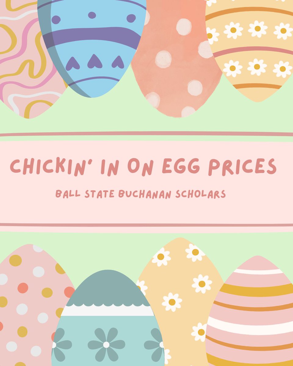 ISPEatBSU's tweet photo. If eggs are part of your Easter celebration, you might be interested to know that though prices may be higher, the "time cost" has decreased slightly. Thanks to ISPE's Buchanan Scholars for this research! https://t.co/hn9JQMklSE