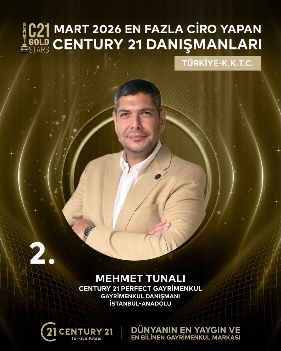 centuryperfect's tweet photo. Mart Ayı Başarılarımız! 🏆🏆

Century21 Perfect Gayrimenkul olarak Mart ayında büyük bir başarıya imza attık. İşte öne çıkan başarılarımız:

🏅 Danışmanımız Mehmet Tunalı Türkiye ve K.K.T.C 2.’ si 🏆
🏅 Danışmanımız Mehmet Tunalı Doğu Marmara 1.’si 🏆 https://t.co/QL8PbQ4PjV