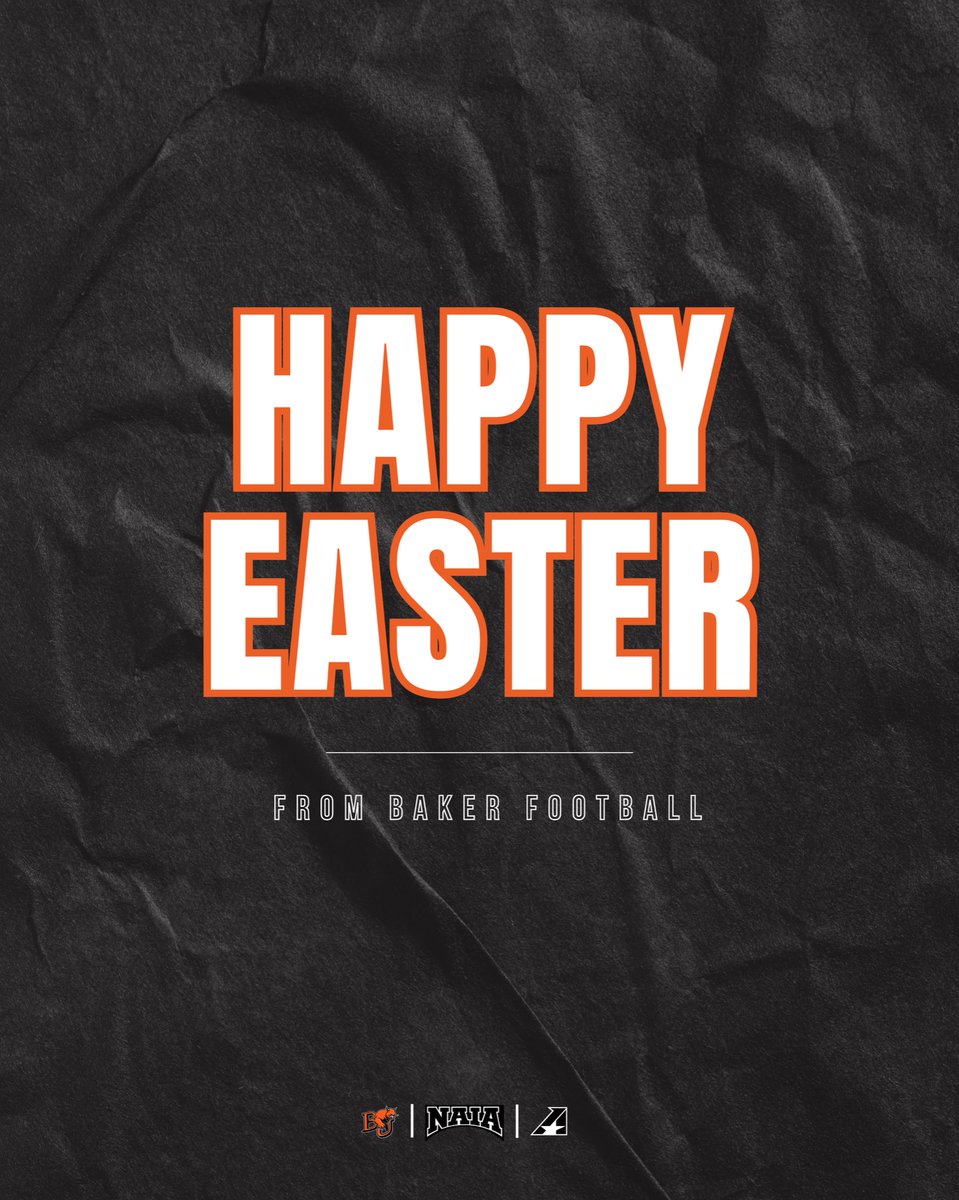 BakerU_Football's tweet photo. HAPPY EASTER ‼️

We wish all a safe and happy Easter Sunday. 

#bakerbuildschampions https://t.co/IbiJYnuRIU