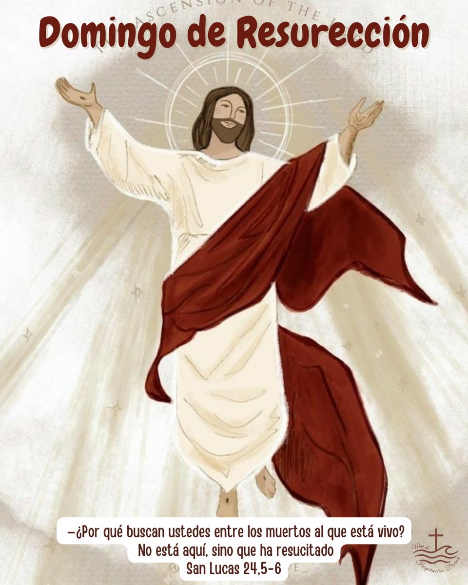 Hoy, en el Domingo de Resurrección, la vida vence a la muerte y la esperanza renace en el corazón.Lo que parecía final se transforma en un nuevo comienzo. Cristo vive, y con Él todo puede volver a empezar. Alégrate, confía y camina, porque la luz siempre tiene la última palabra.