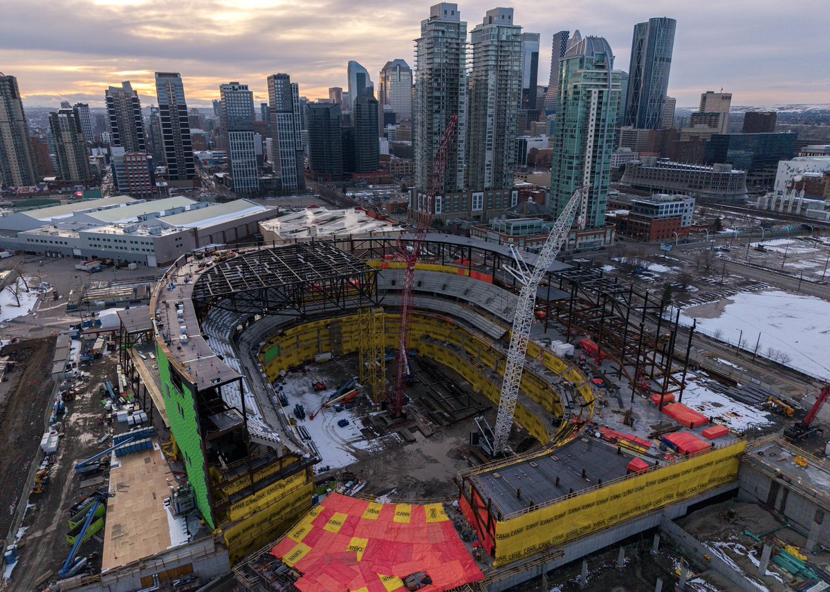 The @NHLFlames new arena is coming along nicely. The progress on the # ...