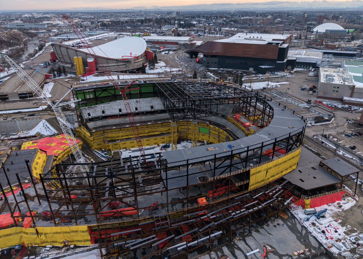 The @NHLFlames new arena is coming along nicely. The progress on the # ...