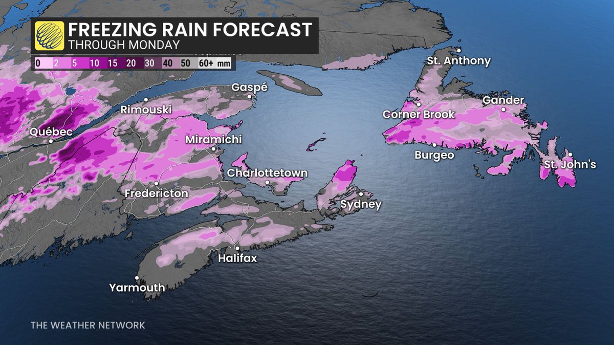 HowesNathan's tweet photo. More wintry, messy weather is moving across the East Coast as the #Easter long weekend winds down. #NBstorm #NSstorm #PEstorm #NLwx https://t.co/IzWAJ7HhC7 https://t.co/AmrAdtGSDT