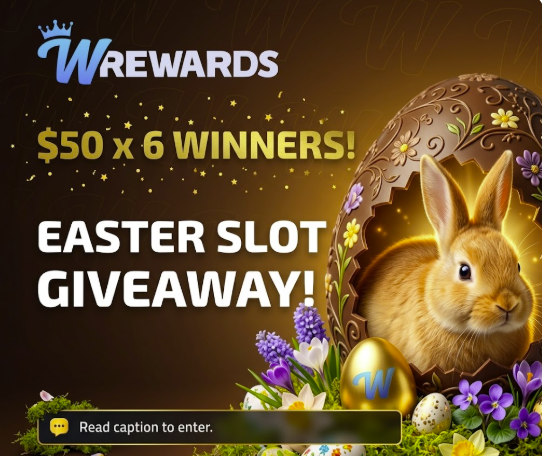 WREWARDS EASTER GIVEAWAY 🥚🐇

💥 $300 ($50 x 6 winners)

Eligible winners must.....
✅ Follow + RT
✅ Post a screenshot below playing an easter related slot on WRewards!
✅ Comment below your WRewards ID

Good luck!! <3