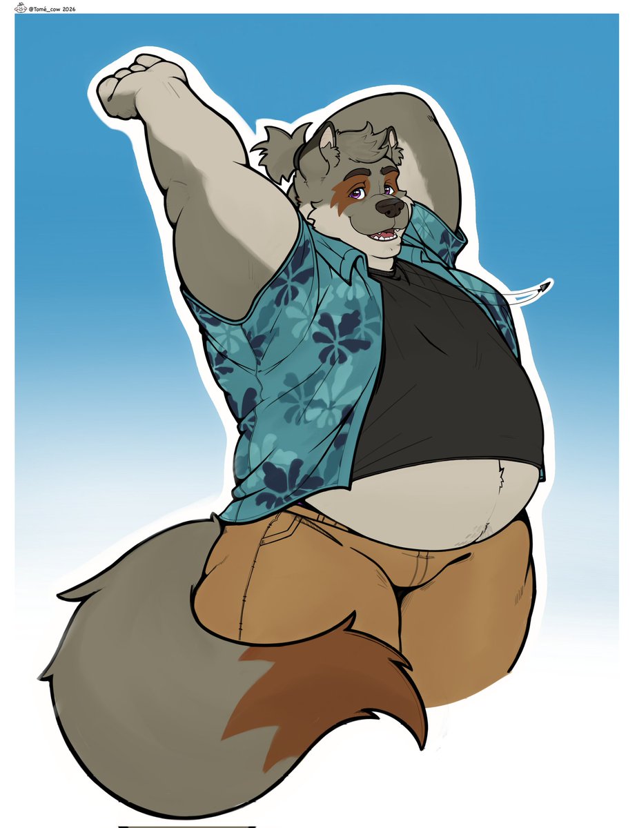 Commission for <a href="/KuugoWolf/">kuugs</a> 
What a nice stretch!🩵💙