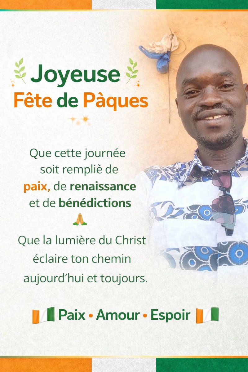 nagounon's tweet photo. Joyeuses Pâques à tous ! Que cette fête soit un moment de joie, d'amour et de partage avec vos proches. Que les bénédictions de Pâques vous accompagnent tout au long de l'année ! 🌟 #Pâques #Joie #Amour #Partage" https://t.co/3G0oSmUve1