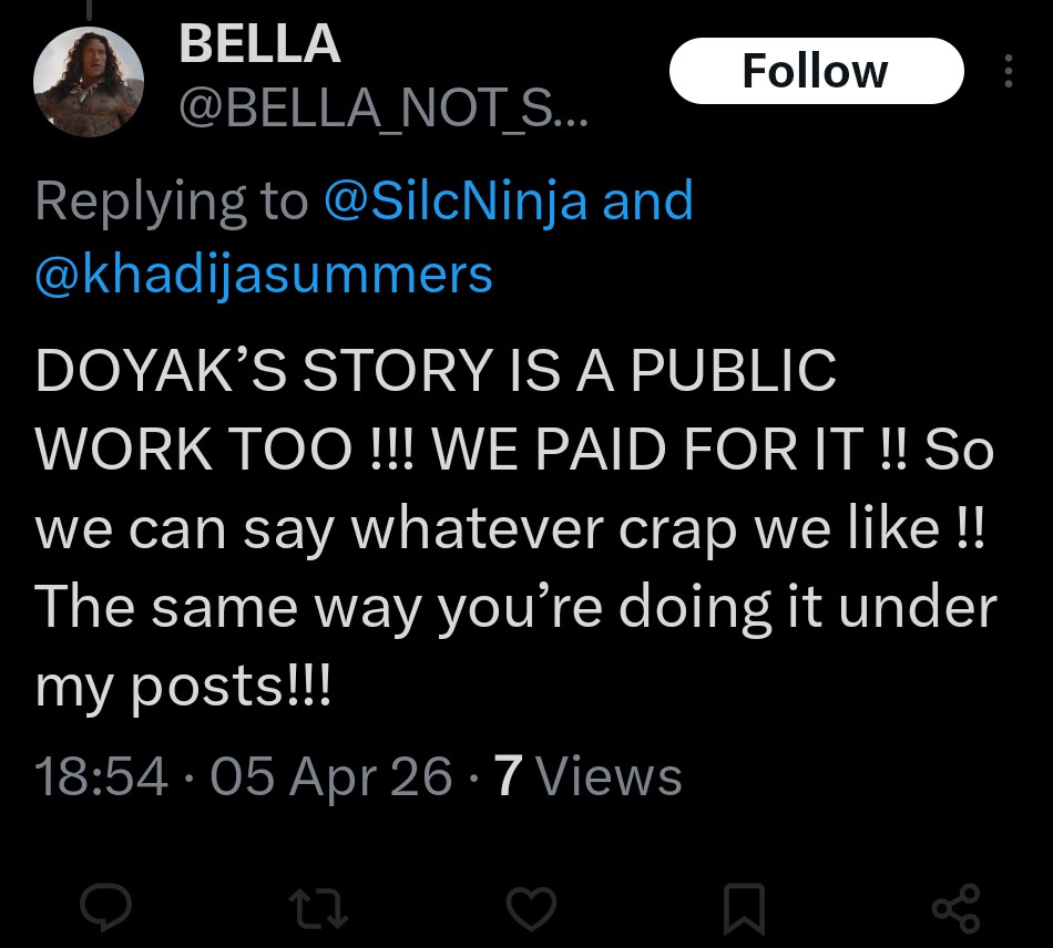 This started when I challenged their take on #WetSand &amp; their attacks on the author. I asked them to re-read the text. They claimed the author misled readers and ‘took their money,’ so they can say whatever they like. That led to name-calling, then a block. Senseless person.