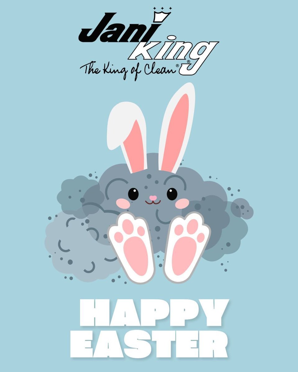 JaniKingClean's tweet image. Don't let dust bunnies ruin your Easter! 
Our commercial cleaning team handles the mess so you can focus on what matters.
Call 1 (800) JANIKING for your Easter clean today!
#Janiking #Comercialcleaning #ProfessionalCleaning #Easter