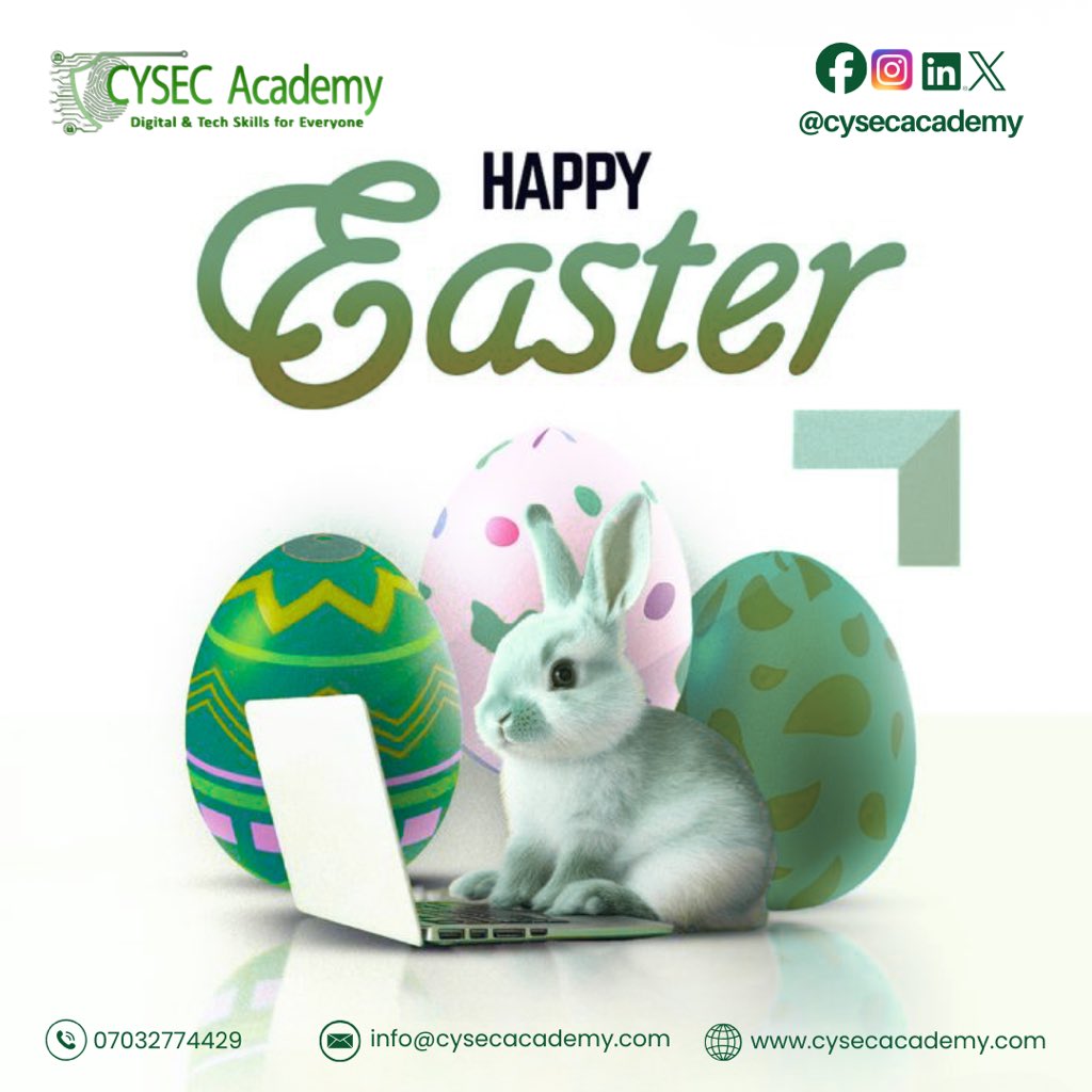 This Easter, we wish our learners hope, joy, and abundant blessings. 🌷✨ Thank you for being part of our growing family. Happy Easter from all of us at Cysec Academy! 🕊️