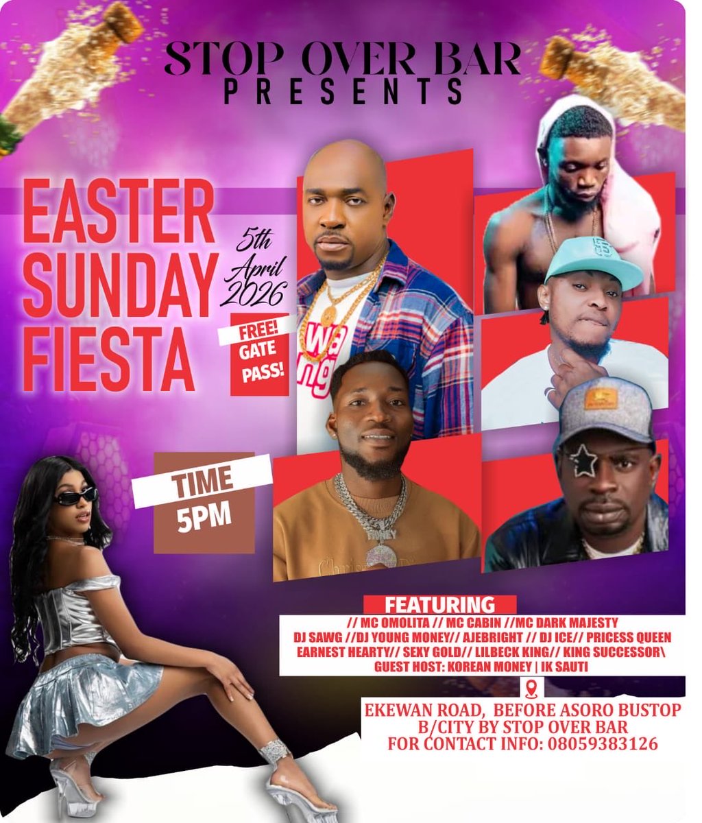 RealAjebright's tweet image. Live tonight 🎤🔥
Ajebright performing at an Easter  Sunday fiesta 🎶
Energy, vibes, and real music 🚀
If you’re around, pull up! 💯
#Ajebright #LivePerformance #EasterShow #naijamusic