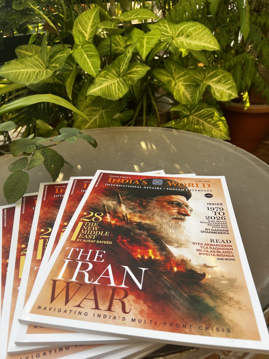 Delighted to release the April issue of INDIA’S WORLD magazine!

This issue deep-dives into the escalating tensions &amp; complexities of the Iran war.

Check it out! 👇

#IndiasWorld #Geopolitics #Iran #ForeignPolicy #Indiasworld #CurrentAffairs <a href="/IndiasWorld_mag/">India's World</a> 

Read