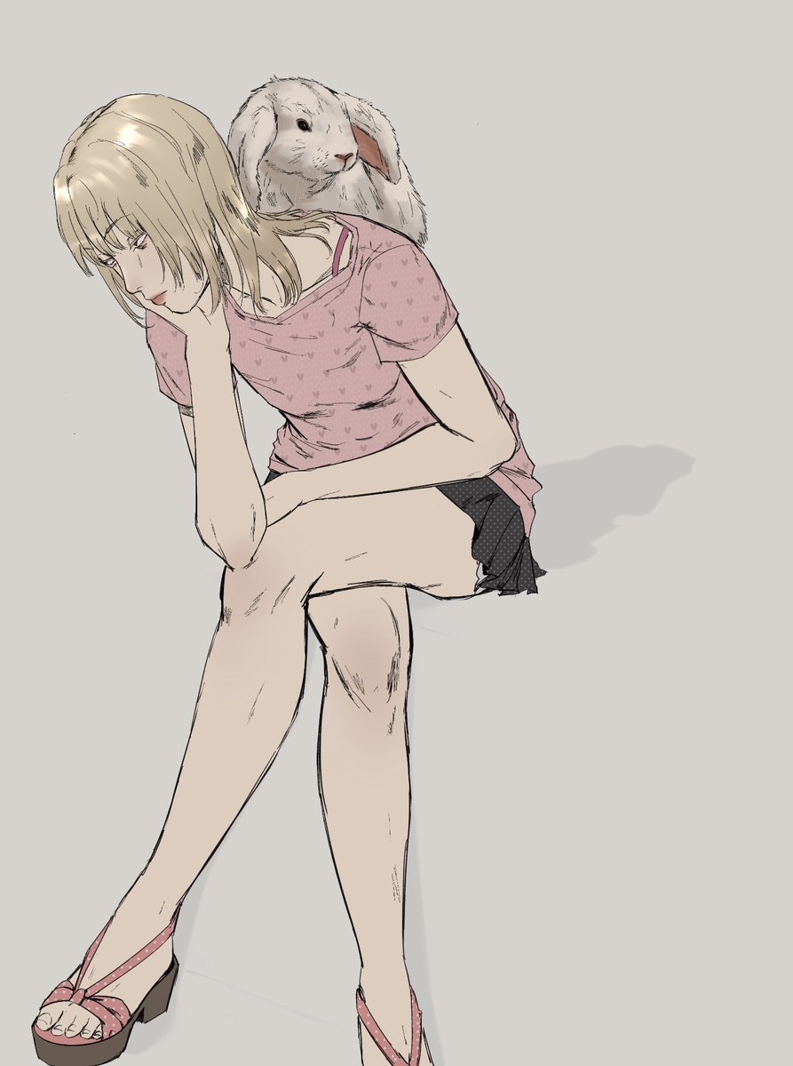 Maplefoxx_'s tweet photo. (Aftg fem Aaron) 
My mind: What should I post for Easter…uhh…Avery with a bunny on her back. Yes!
#aftg genderbent https://t.co/gAzAttDzOE