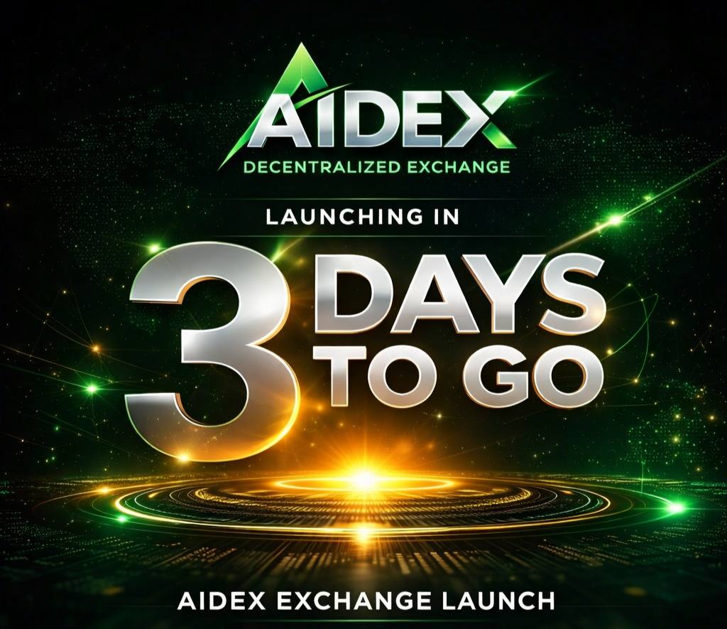 ⏳ 3 DAYS TO GO…

The future of trading is almost here.
Get ready to experience the power of AI + Decentralization like never before.

🔥 AIDEX – Decentralized Exchange
⚡️ Smart AI Trading
🔗 Seamless Wallet Connect
📊 Advanced Trading Features (Long / Short)
🤖 AI Trading Bot
