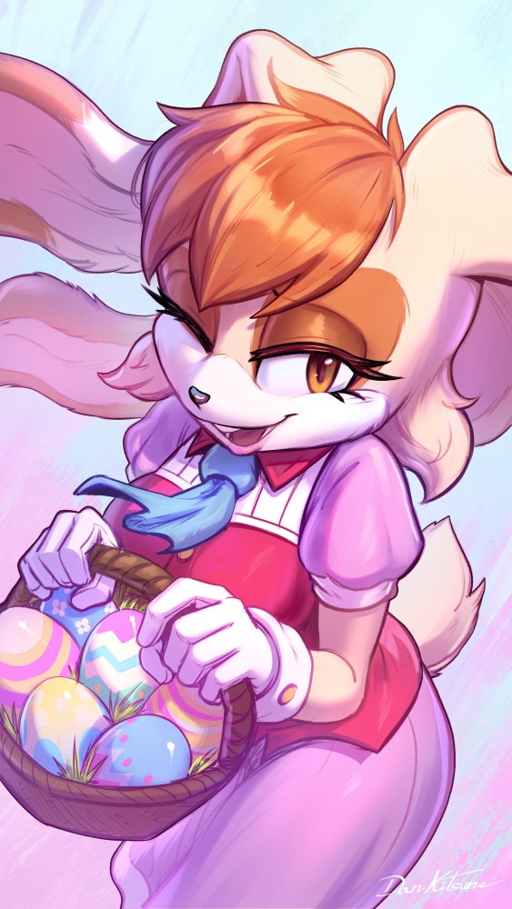 Bunny mom brought some easter eggs 🧺🐇
