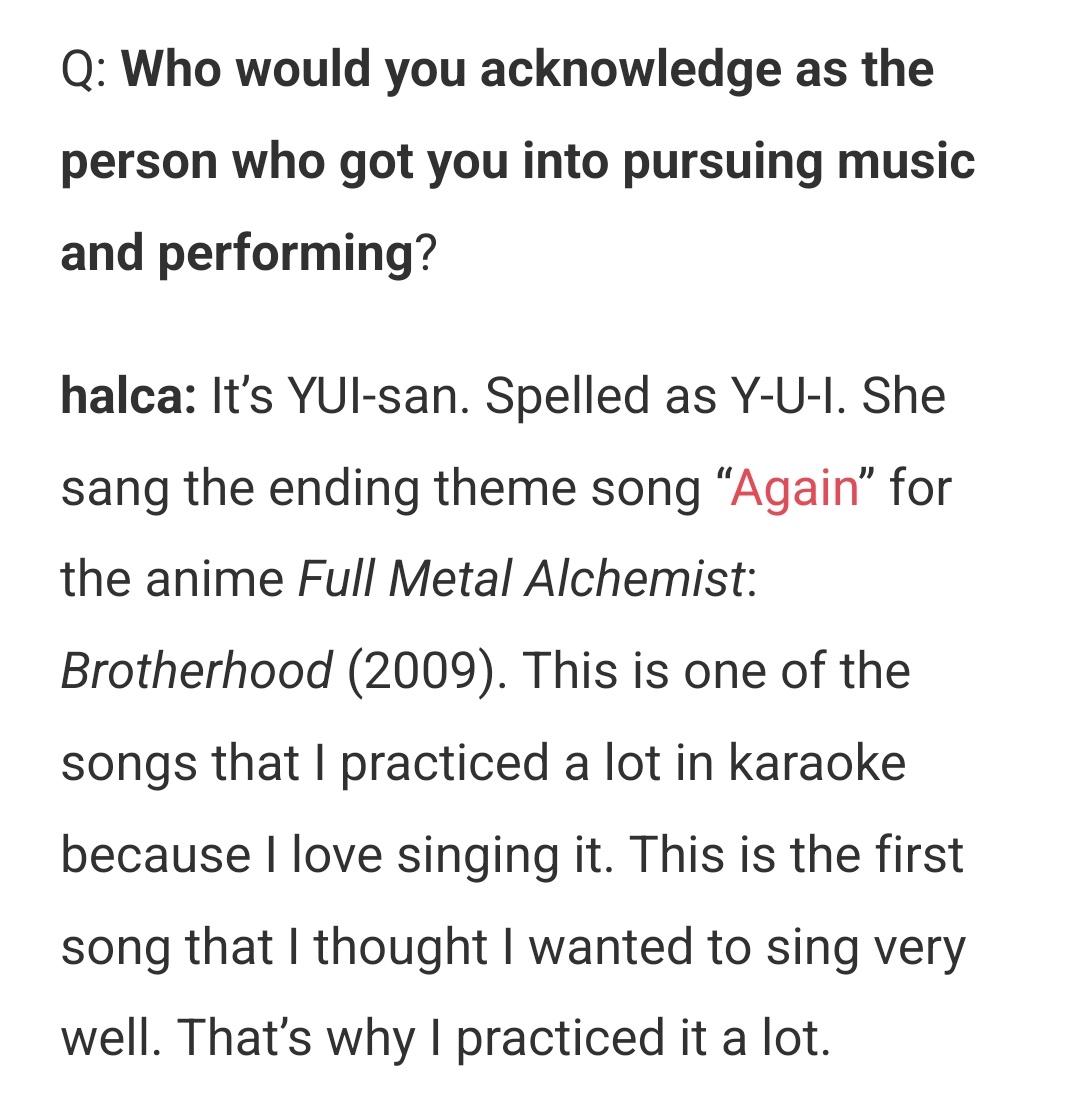 Finding out that <a href="/halca77/">halca</a> is a fan of FMAB's "Again" truly sparked joy for me (⁠◕⁠ᴗ⁠◕⁠✿⁠) 

<a href="/fluuffycralala/">Carla Bianca loves JinMao 🐸✨</a> great writeup as always ^^