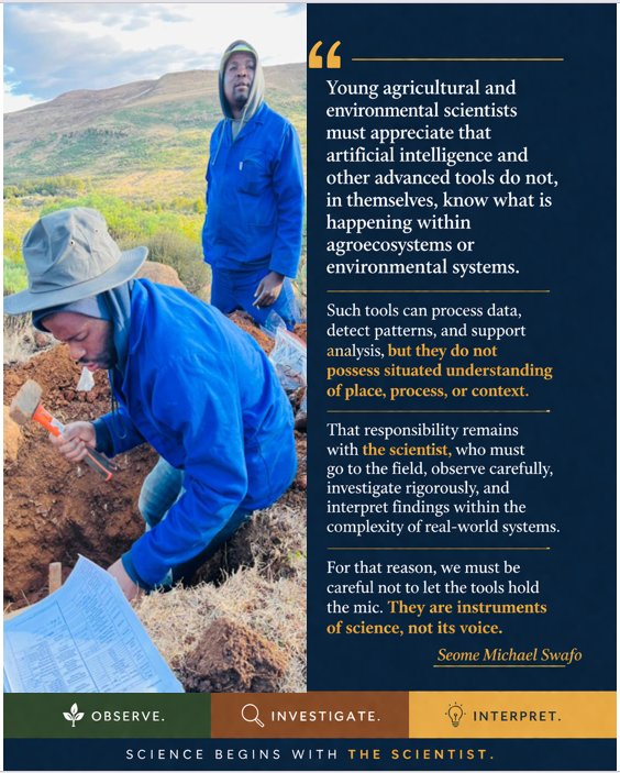 therealsseome's tweet image. We are entering an era where many may know how to run tools, but fewer may know how to read systems. In agricultural and environmental science, that would be a serious mistake. Tools are valuable, but they are not the voice of science. #FieldScience #ScientificThinking
