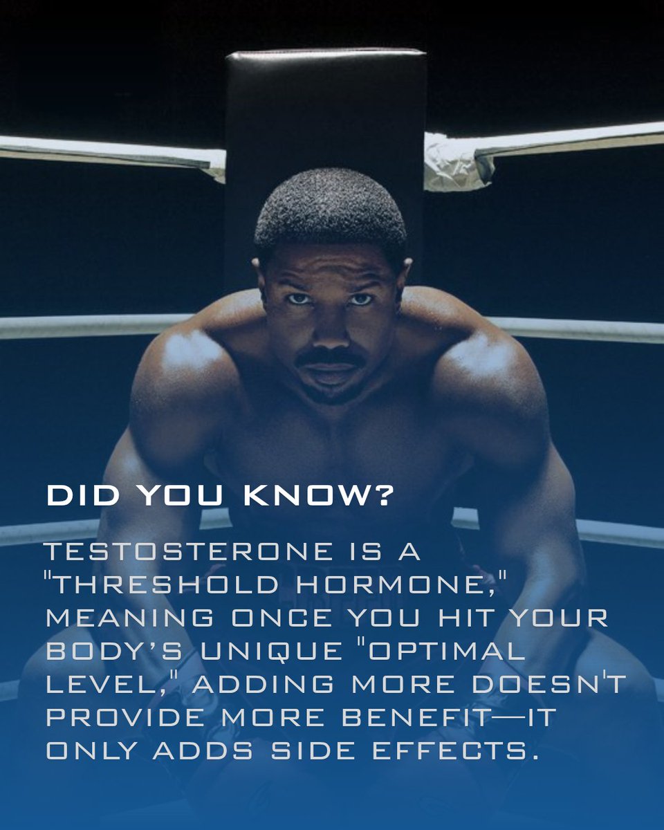 GlendaleTr38851's tweet image. More testosterone is not always better. There's a sweet spot — your body's unique optimal level. Push past it and you're not getting more results, you're just collecting more side effects. Dial it in. Don't chase numbers.
#TestosteroneOptimization #TRTFacts #HormoneBalance