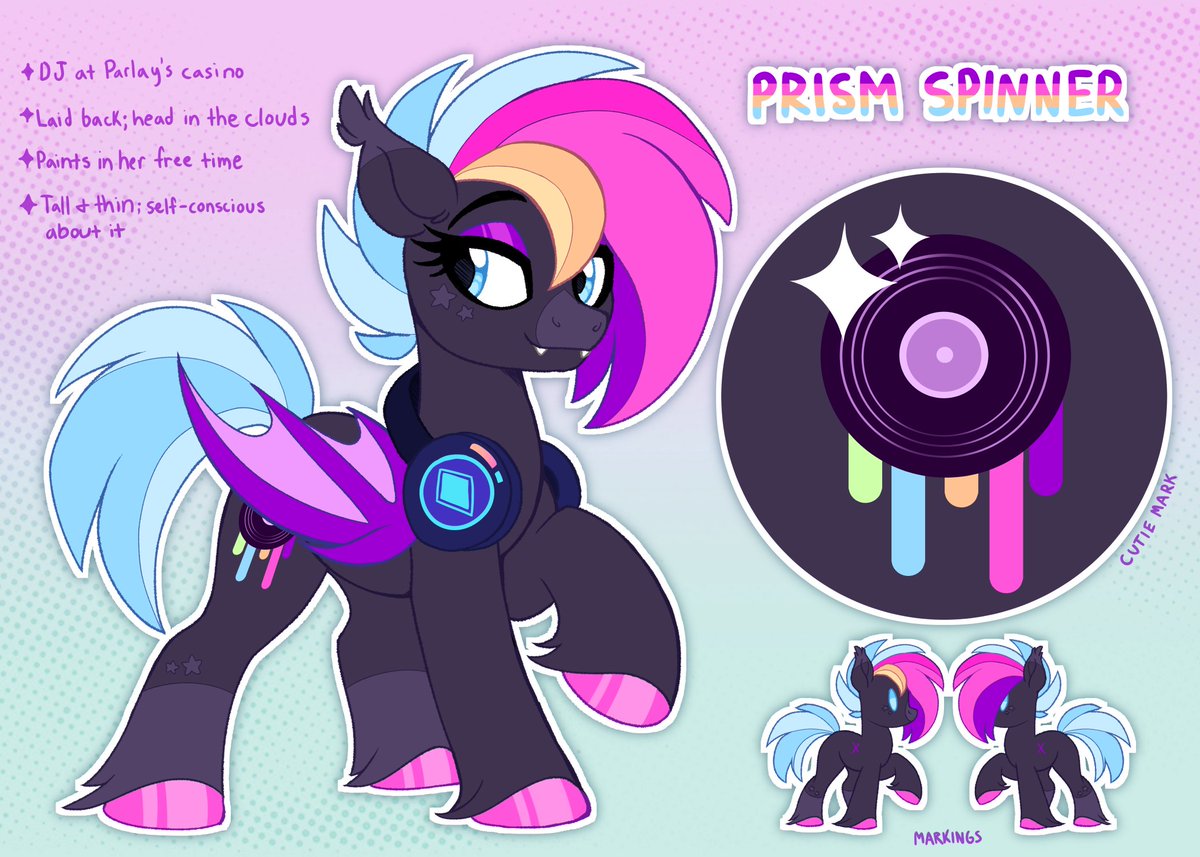 TheGambleHorse's tweet photo. DJ bat Prism Spinner! 

A custom I got from @/cinnamon_tee, the original is in the replies (I barely changed anything lol) https://t.co/nqhjs1cRun