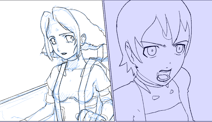 なんかリーゼ描くとどうしてもデフォルメ感が出てしまう。もう少しクールにしたい。