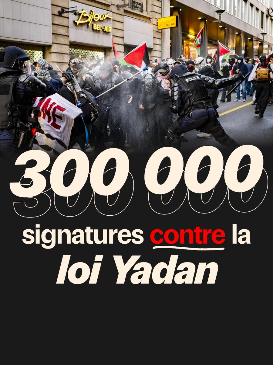 Nous avons franchi les 300 000 signatures contre la proposition de loi Yadan ! On continue ✍️🇵🇸

Nous pouvons atteindre les 500 000 signataires. 

N’oubliez pas également de continuer à interpeller vos député·es via notre plateforme. 

petitions.assemblee-nationale.fr/initiatives/i-…