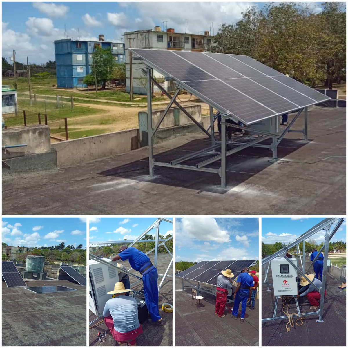 PolBatalla's tweet photo. Queda instalado el Sistema de Generación Solar en el Cuerpo de Guardia del Policlínico Batalla de Las Guásimas, con un almacenamiento de 2 KW
#SíSePuede
#JuntosSePuedeMás https://t.co/Gl33izPYwJ