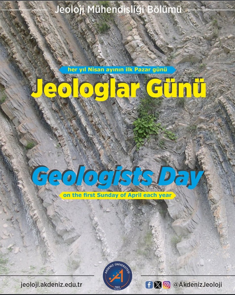 AkdenizJeoloji's tweet photo. #Jeolog #Jeoloji
#JeologlarGünü
#GeologistsDay https://t.co/kKRyKJScrX