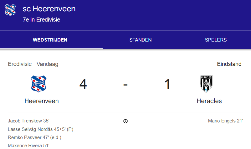 JA_Koelstra's tweet photo. Eindstand sc Heerenveen - Heracles Almelo 4 - 1 👌

#heeher #Heerenveen #Almelo https://t.co/aH1PE3HOwO