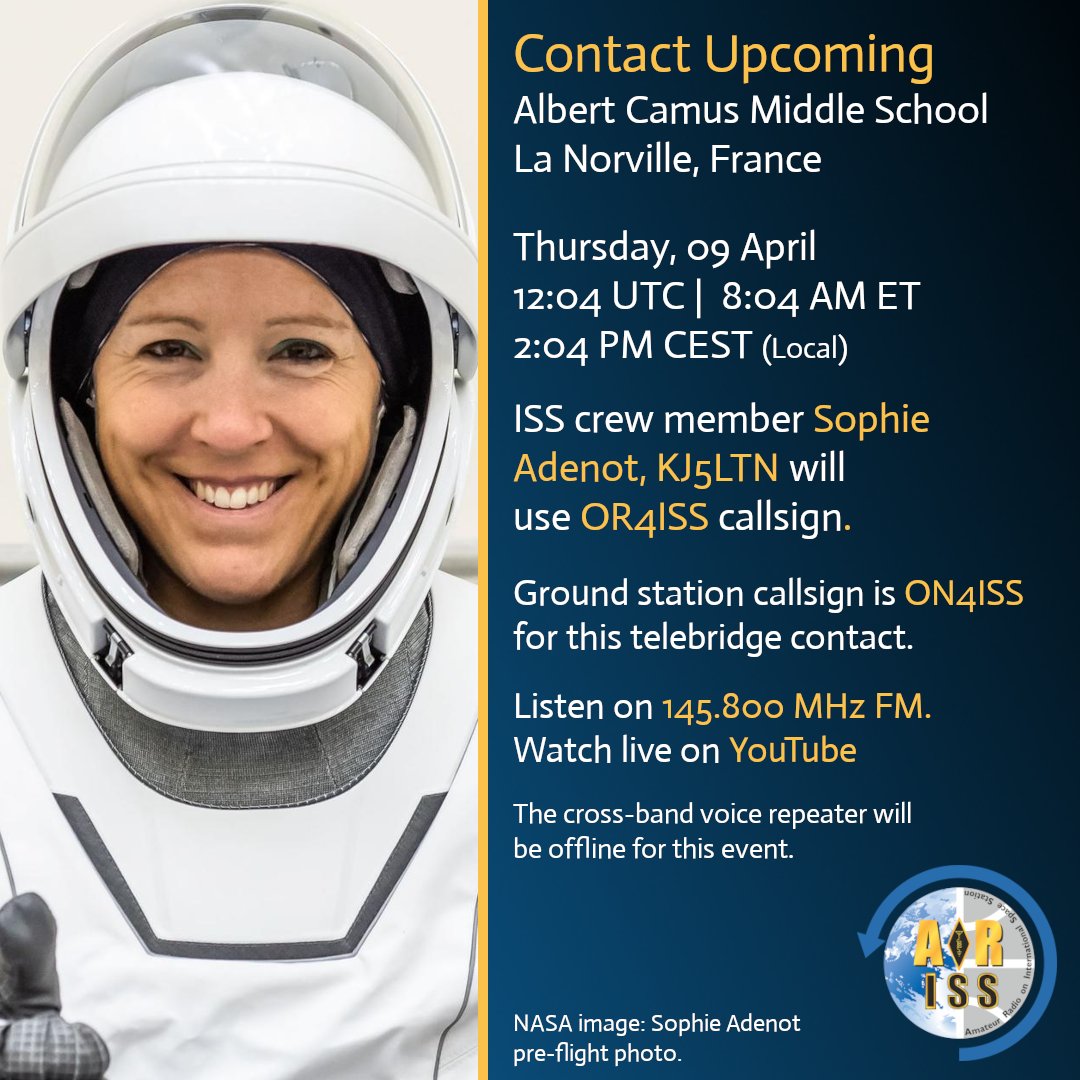ARISS - Amateur Radio on the ISS tweet media