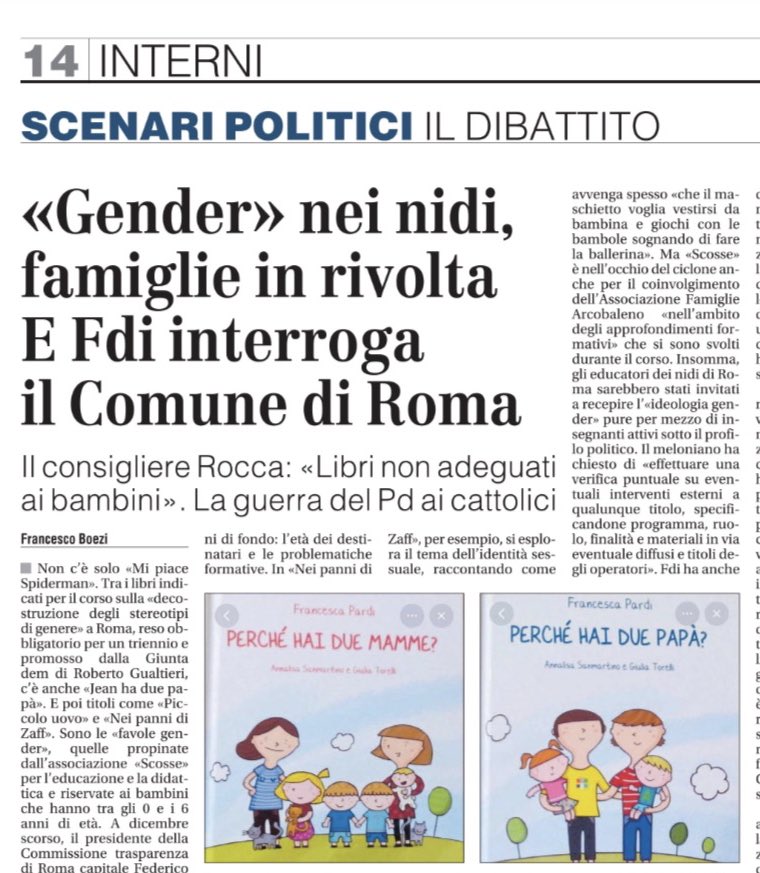 fratotolo2's tweet image. Propaganda gender negli asili nido di Roma

Giù le mani dai bambini!