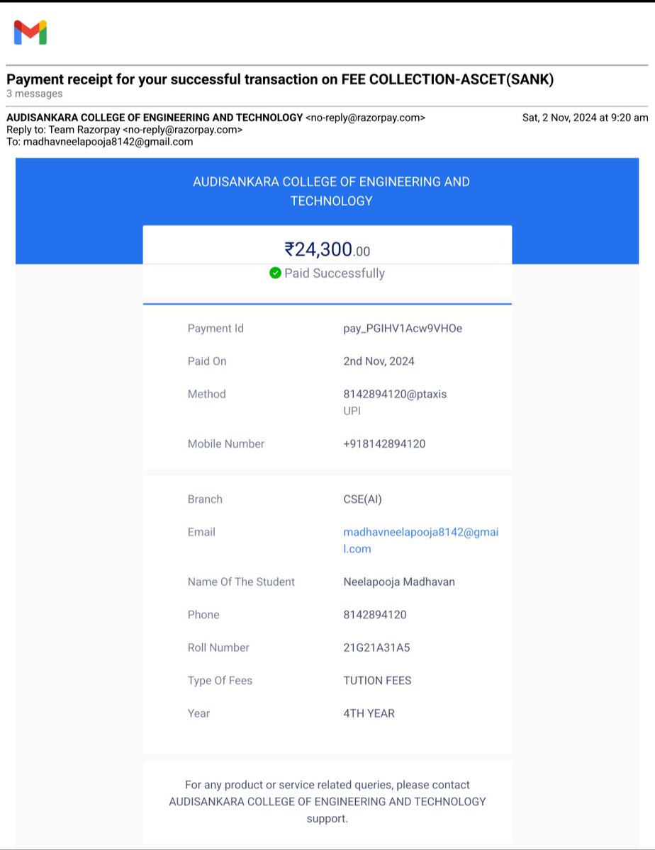 MNeelapooja's tweet photo. submitted all documents in January, but the college has still not refunded the amount. Kindly look into this issue. @naralokesh @AndhraPradeshCM @ascet3 @PawanKalyan https://t.co/MJqoorxWq3