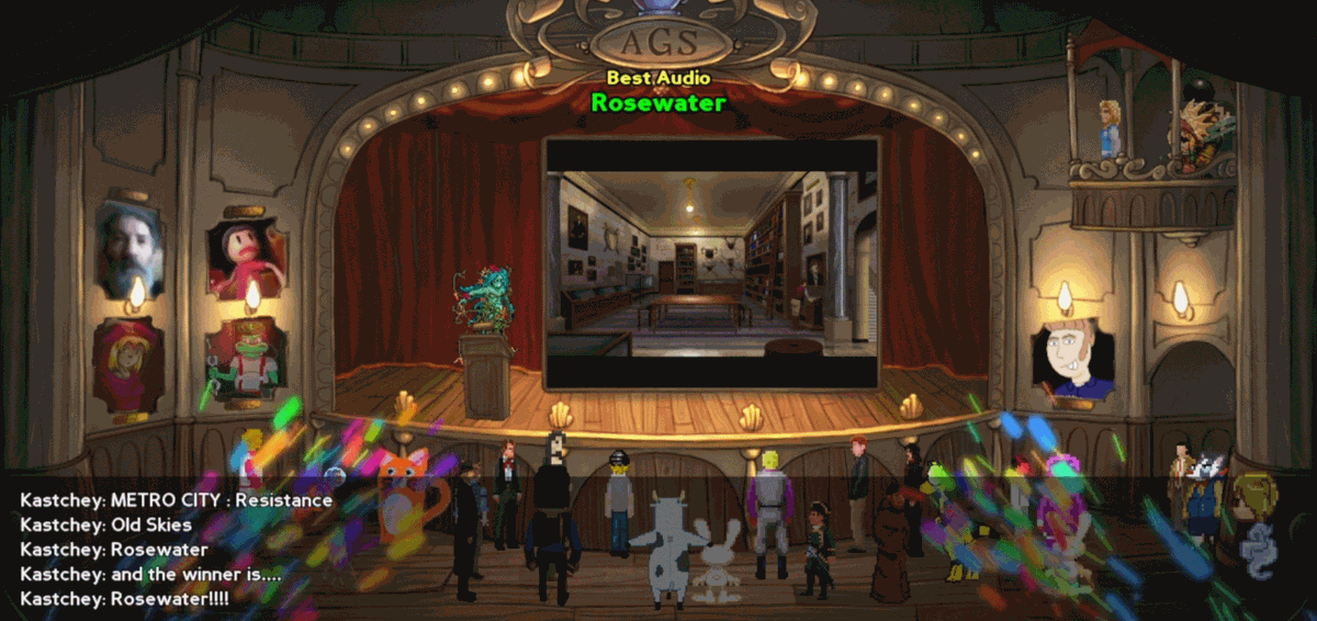 mark_benis's tweet photo. Really cool to see Rosewater win Best Audio, Best Programming, Best Visuals and Best Game(!!) at the 2025 AGS Awards!

Big shoutout to @clarkaboud @BrookeFerdmusic @noahkellman @IPerezRiera and Zac Zinger who played on the soundtrack and to the game’s amazing cast 🤠 https://t.co/WD7QFkzPjR