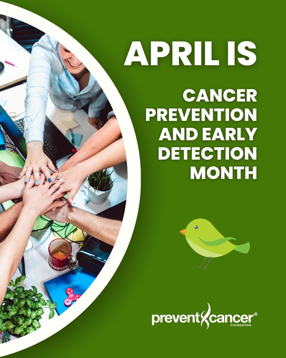 StoCANcer's tweet image. We are proud to support Cancer Prevention &amp;amp; Early Detection Month! Preventing cancer or catching it early can lead to #BetterOutcomes. This April, help us spread the word. And on Friday, April 10, wear green in support! 💚

👉 Learn more and stand with us: bit.ly/3Ob5VAP