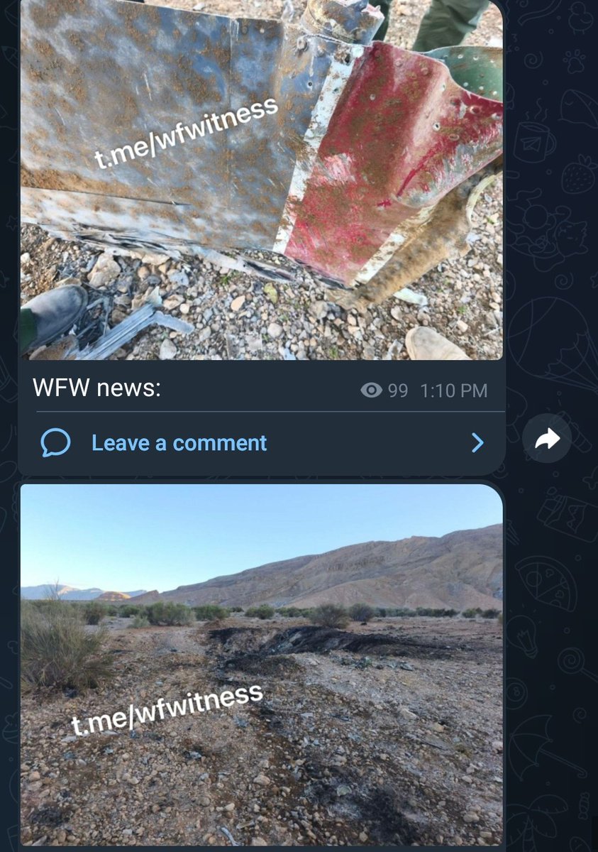 AprilUnwrapped's tweet photo. @WarMonitor3 They faked the crash site close to the Gulf too? It seems likely these two sites weren't connected in anyway, the pilot wasn't hundreds of miles away close to Nuclear material in Isfahan... 🤔 https://t.co/sqeyRdqMHP