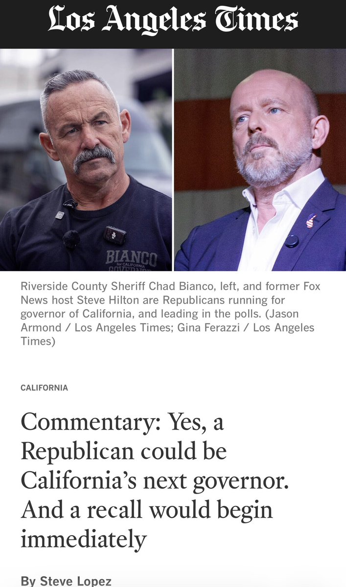 CSUFGOP's tweet photo. The Los Angeles Times @latimes is an embarrassment to journalism. Apparently terrified of California voters having two Republican candidates in November. Resorting to race narratives and laughable reporting won’t change that. The editors and reporters should be ashamed. https://t.co/vSbM8dKzYm