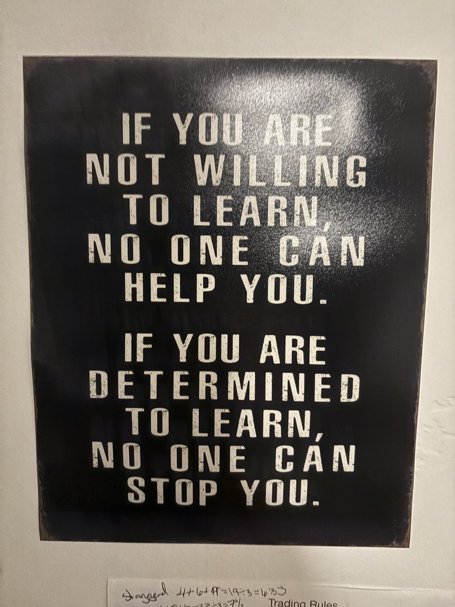 Thank you to all the traders who continually share their knowledge with me.