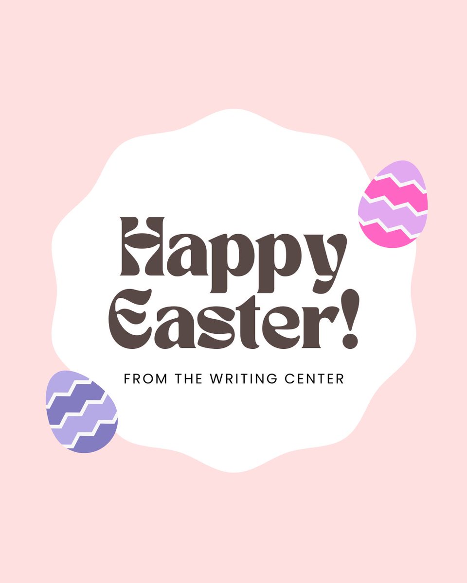 DU_WriteCenter's tweet photo. Happy Easter from the Writing Center!🐣🌸🐰 https://t.co/y2MjGw7uSR