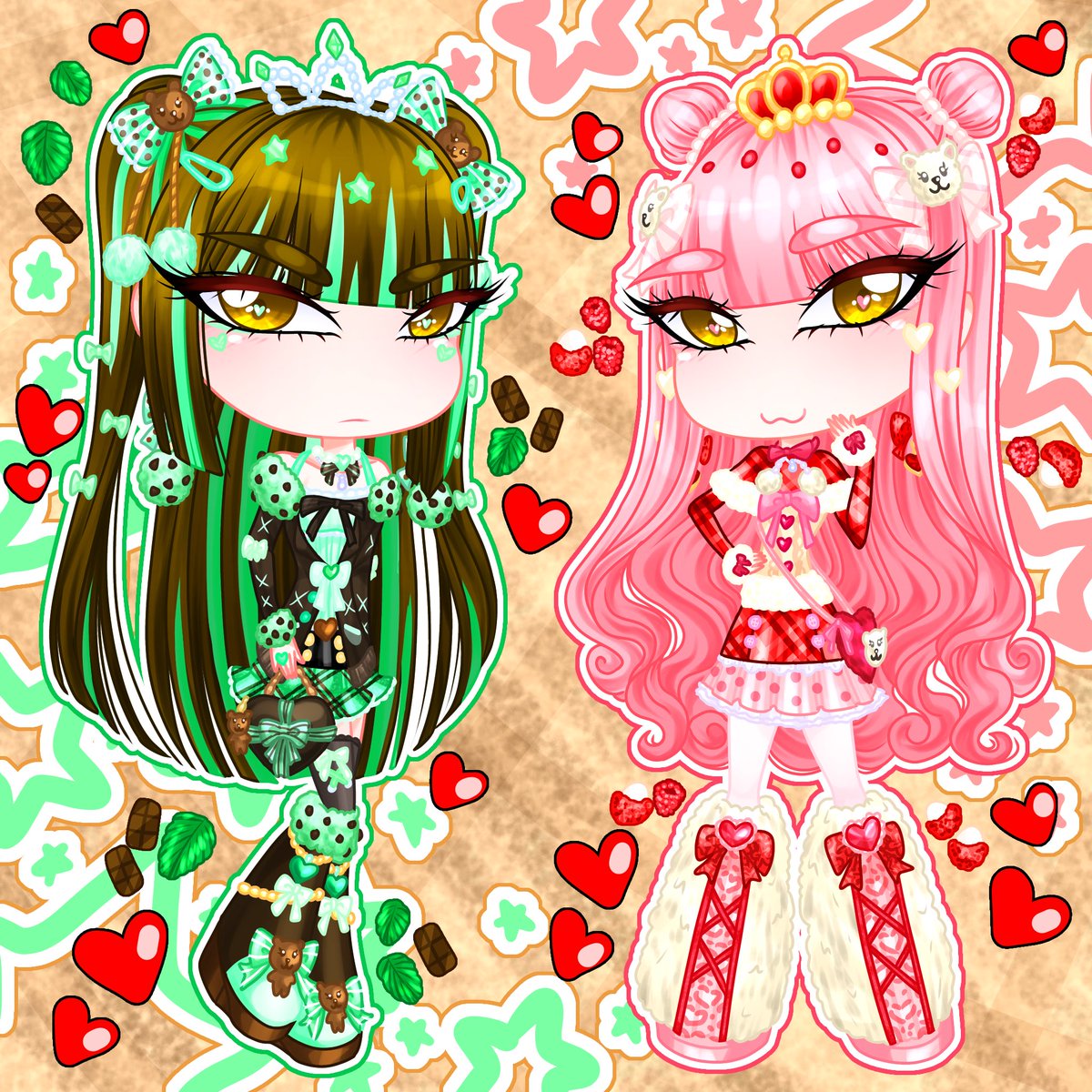 kajitani_chan's tweet photo. mint choco goes well w raspberry lychee💚🍧🍦🍨🩷
also my fav ice cream/gelato/soft serve/sorbet flavors inspired fashion!
#oc #originalcharacter #sona #persona #icecream #gelato #softserve #sorbet #mintchoco #raspberrylychee #fashion #cute #chibi #anime #art #drawing https://t.co/GWH3jnsKzq