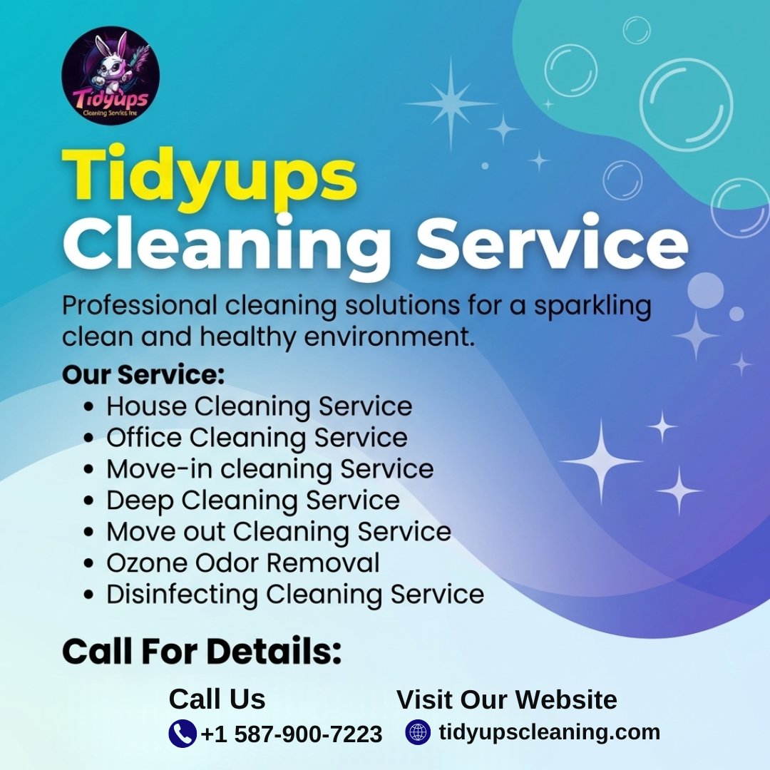 TidyUps2022's tweet image. ✨🧹 Tidyups Cleaning Service – Clean Spaces, Happy Living 🏡🏢

Book your cleaning service today 👇
🔗 tidyupscleaning.com

#TidyupsCleaning #CleaningService #ProfessionalCleaning #HomeCleaning #OfficeCleaning #CommercialCleaning #DeepCleaning #EcoFriendlyCleaning