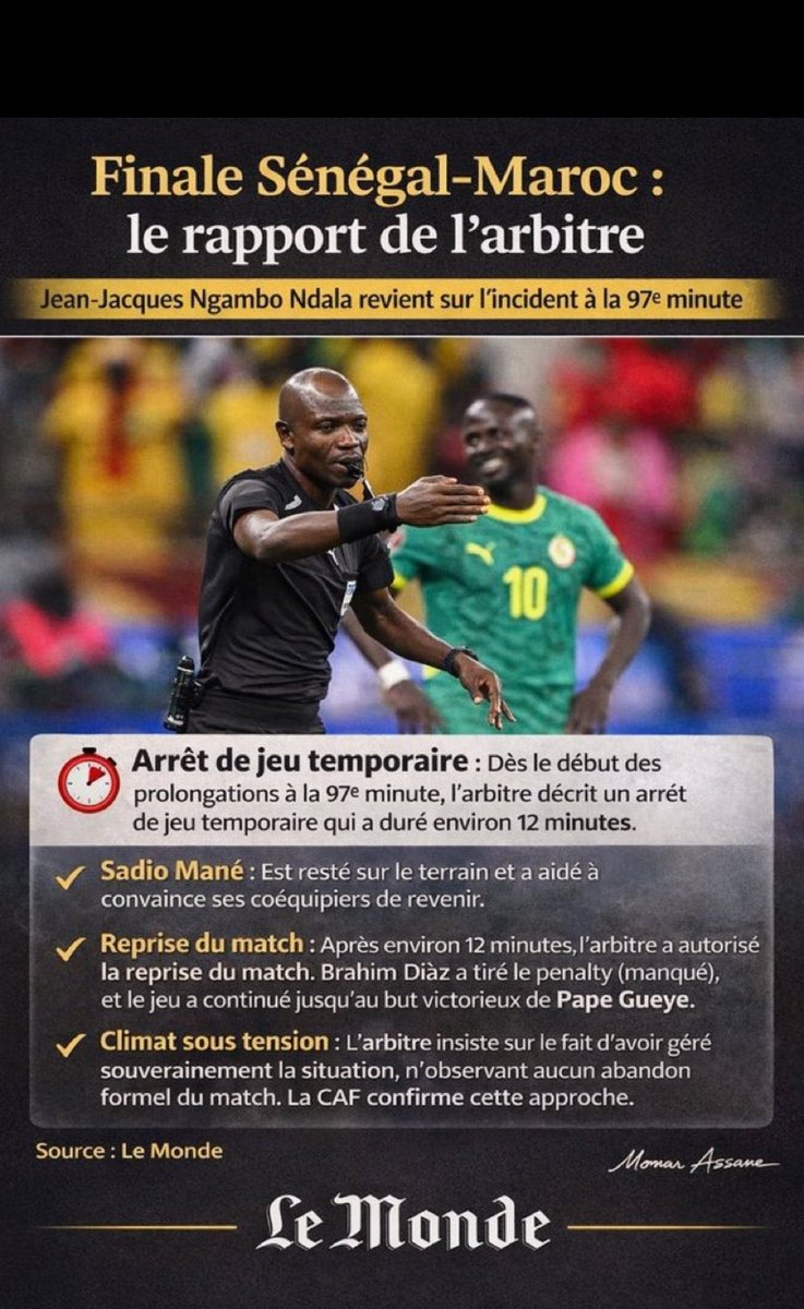 Jafkech's tweet photo. @Noo_IDcard Où est ce que, dans le rapport de l'arbitre, il y a mentionné les points suivants?

Je t'ecoute, et tarde pas vu que tu as deja utilisé 1 million de FCFA pour ton fameux abonnement. 🙂 https://t.co/xme7ulQywM