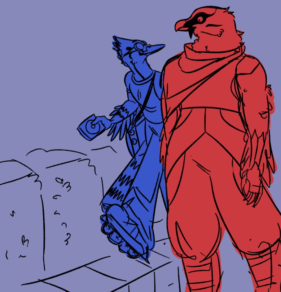 Goopy_art's tweet photo. Someeee new dnd charactersss. A cool bearded vulture (Ossifrage) and a cool Blue jay. https://t.co/l0KP9iZ52C