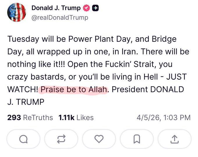 Trump after a month in war with Iran:

Allahu Akbar...