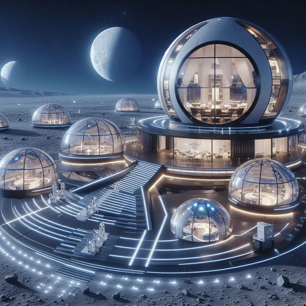 chukserve's tweet photo. @MarioNawfal The Moon Resort; powered by space X, Optimus butlers and lunar views. Making holidays interplanetary 🔥 https://t.co/1LPb8bBAoy
