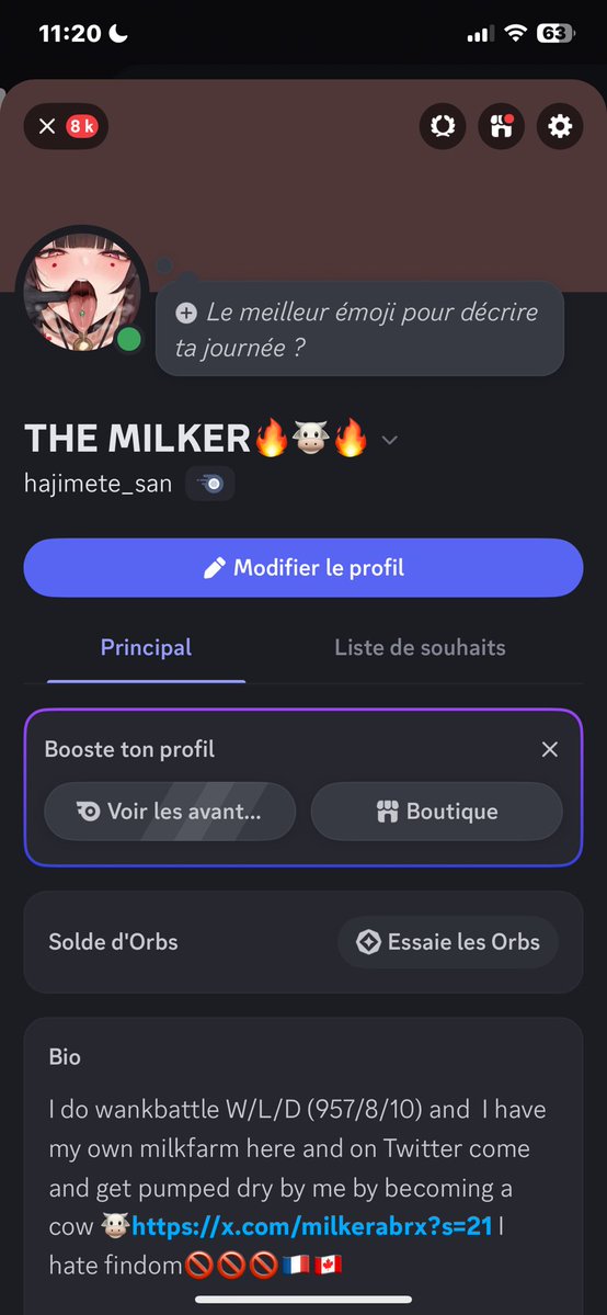 Here my account of Discord 🤎💋🤎