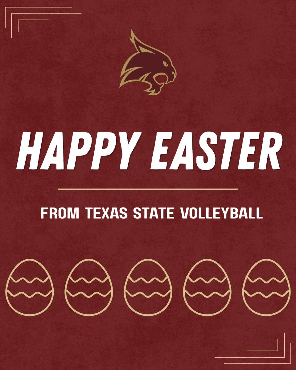 TexasStateVball's tweet photo. Happy Easter from Texas State Volleyball! 

#EatEmUp https://t.co/G0BAWVb8q7