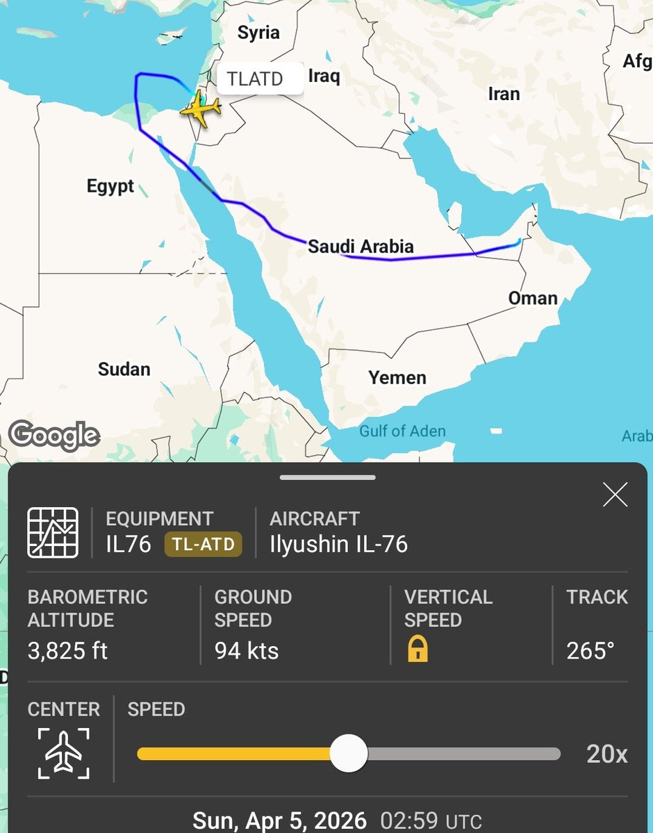 AfriMEOSINT's tweet image. A new mysterious flight today by an Invicta Air Cargo IL-76 aircraft (w\ reg. TL-ATD) from Al Ain Airport in the UAE 🇦🇪 to Nevatim Airbase in Israel 🇮🇱.